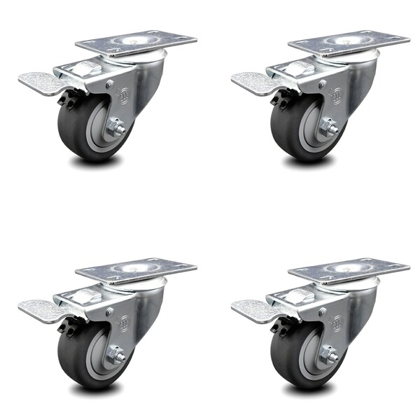 Cambro Ingredient Bin Camcrisper Caster with Total Lock Brake Replace Set - SCC